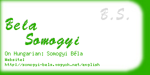 bela somogyi business card